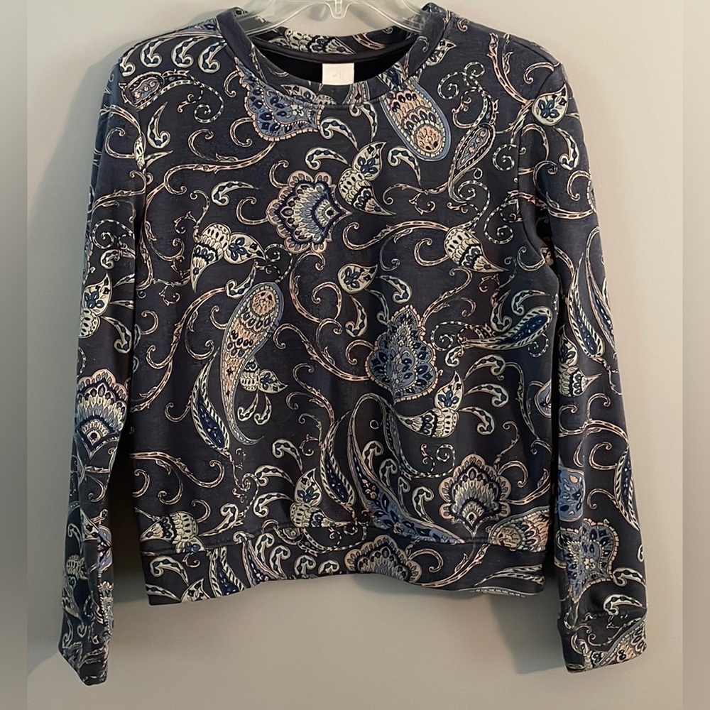 H&M Blue Paisley Sweatshirt M